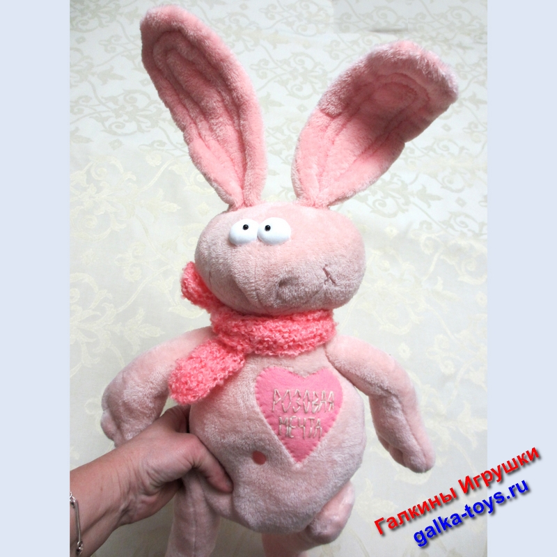 игрушка заяц розовый