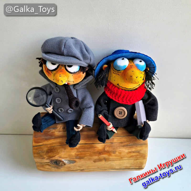 Мягкие игрушки ручной работы Шеф и Коллега из мультфильма.